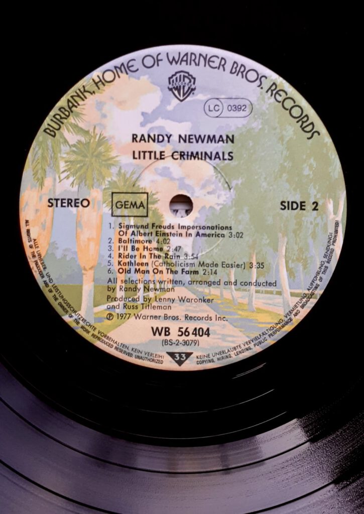 Seite 2 des Albums Little Criminals von Randy Newman