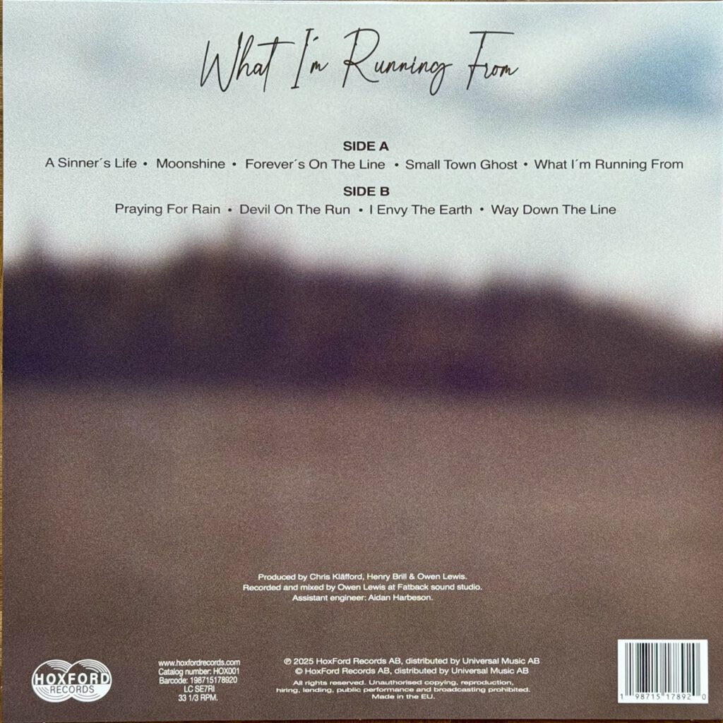 Chris Kläfford: What I'm Running From LP-Rückseite